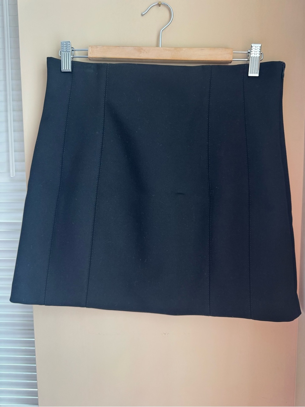 Zara Black Paneled Mini Skirt